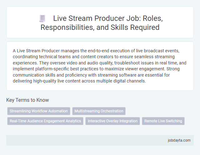 Live Stream Producer Job: Roles, Responsibilities, and Skills Required