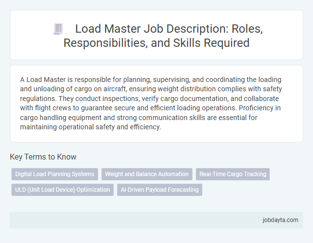 Load Master Job Description: Roles, Responsibilities, and Skills Required