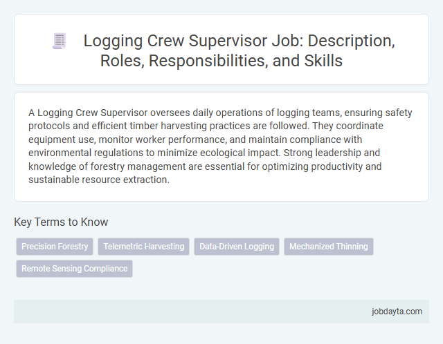 Logging Crew Supervisor Job: Description, Roles, Responsibilities, and Skills