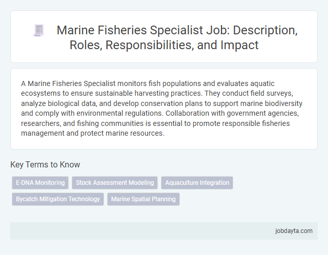 Marine Fisheries Specialist Job: Description, Roles, Responsibilities, and Impact