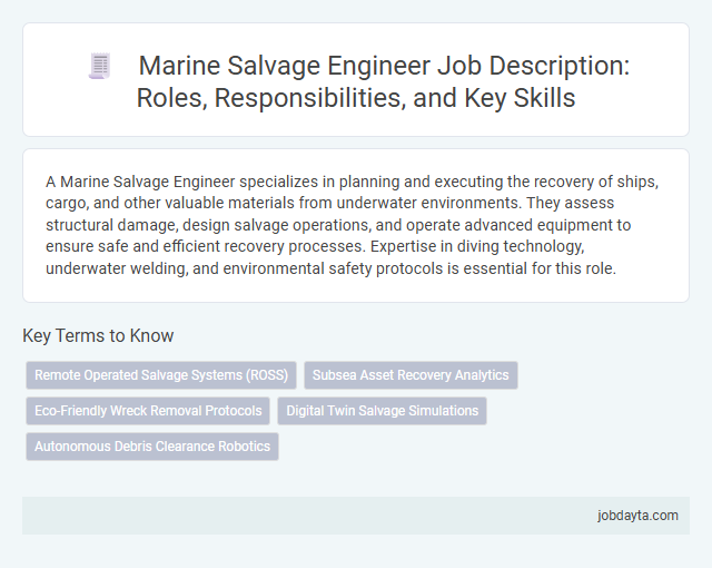 Marine Salvage Engineer Job Description: Roles, Responsibilities, and Key Skills