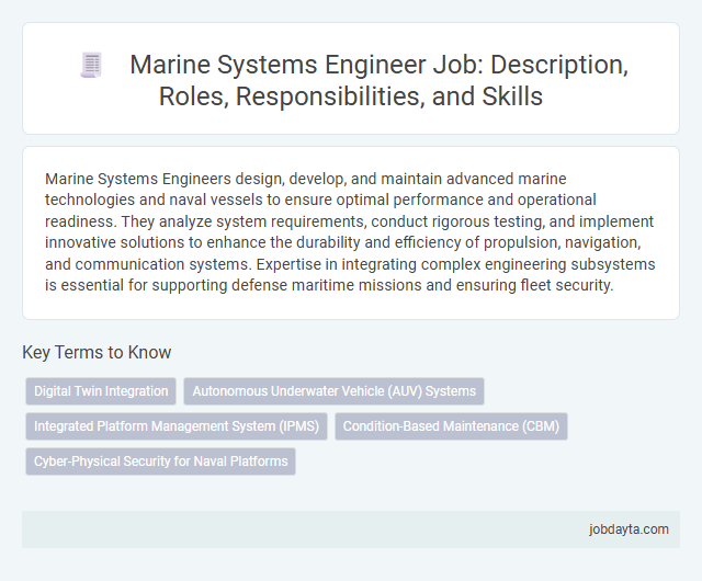 Marine Systems Engineer Job: Description, Roles, Responsibilities, and Skills