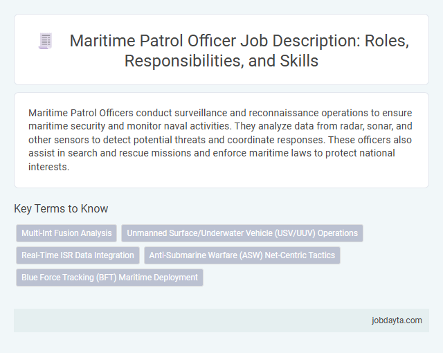 Maritime Patrol Officer Job Description: Roles, Responsibilities, and Skills