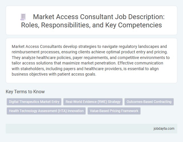 Market Access Consultant Job Description: Roles, Responsibilities, and Key Competencies