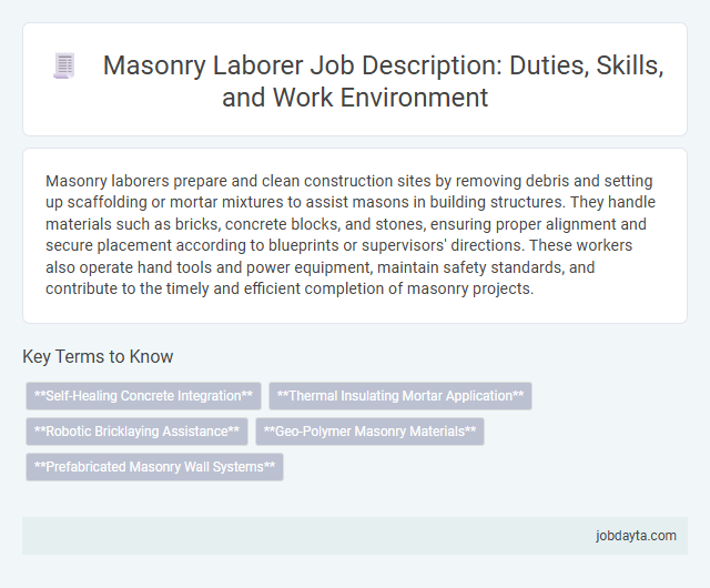 Masonry Laborer Job Description: Duties, Skills, and Work Environment
