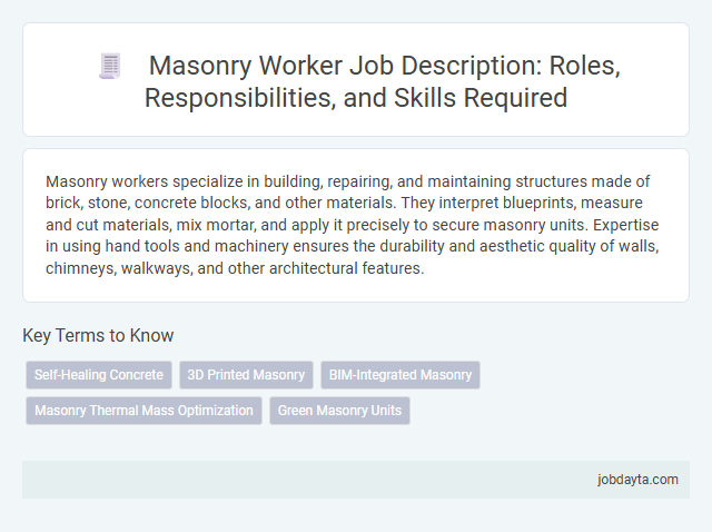 Masonry Worker Job Description: Roles, Responsibilities, and Skills Required