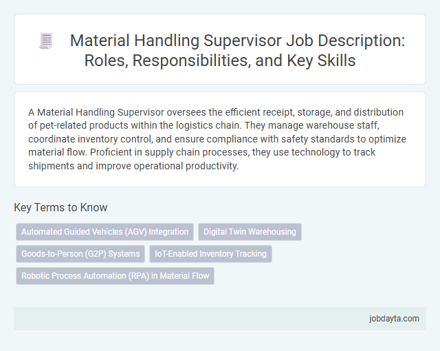 Material Handling Supervisor Job Description: Roles, Responsibilities, and Key Skills