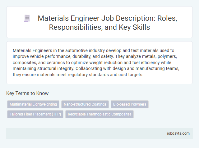 Materials Engineer Job Description: Roles, Responsibilities, and Key Skills