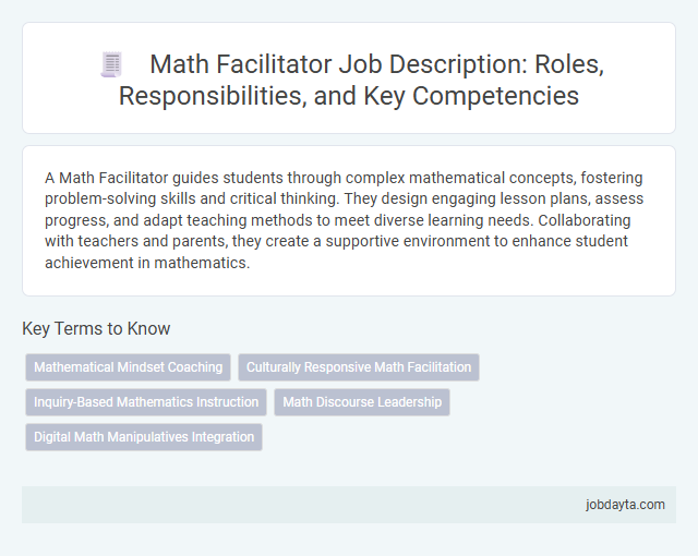 Math Facilitator Job Description: Roles, Responsibilities, and Key Competencies