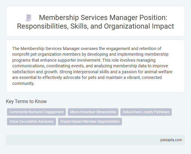 Membership Services Manager Position: Responsibilities, Skills, and Organizational Impact