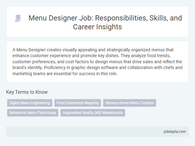 Menu Designer Job: Responsibilities, Skills, and Career Insights