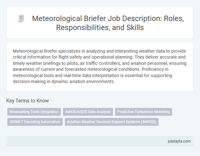 Meteorological Briefer Job Description: Roles, Responsibilities, and Skills