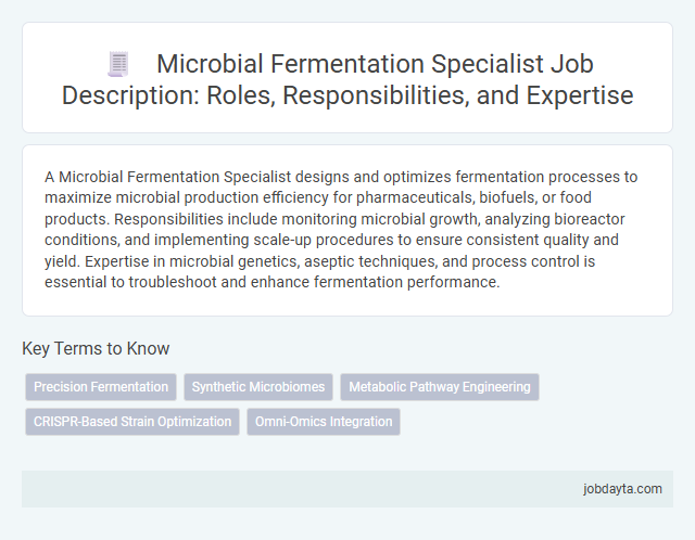 Microbial Fermentation Specialist Job Description: Roles, Responsibilities, and Expertise