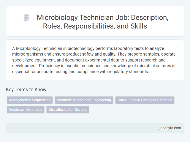 Microbiology Technician Job: Description, Roles, Responsibilities, and Skills