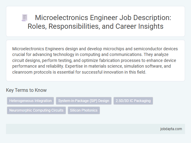 Microelectronics Engineer Job Description: Roles, Responsibilities, and Career Insights