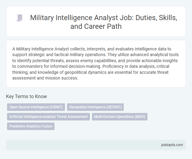Military Intelligence Analyst Job: Duties, Skills, and Career Path