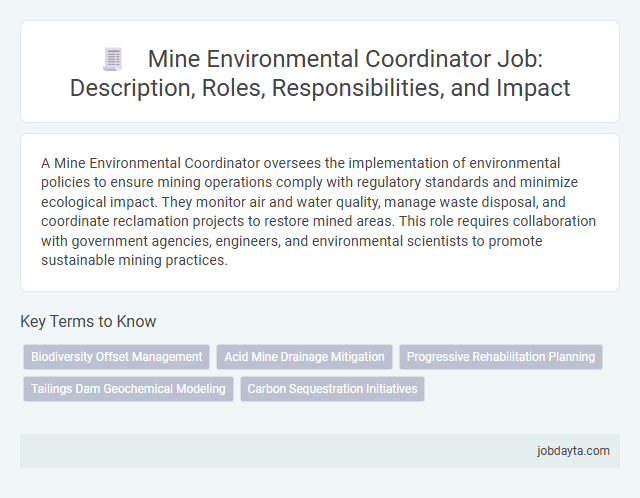 Mine Environmental Coordinator Job: Description, Roles, Responsibilities, and Impact