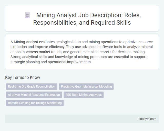 Mining Analyst Job Description: Roles, Responsibilities, and Required Skills