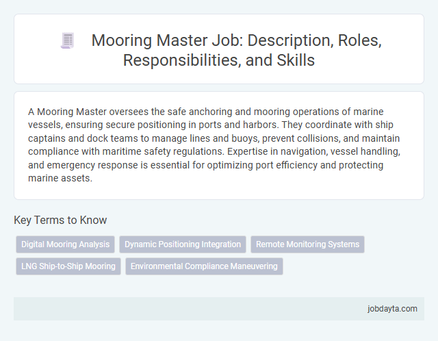 Mooring Master Job: Description, Roles, Responsibilities, and Skills