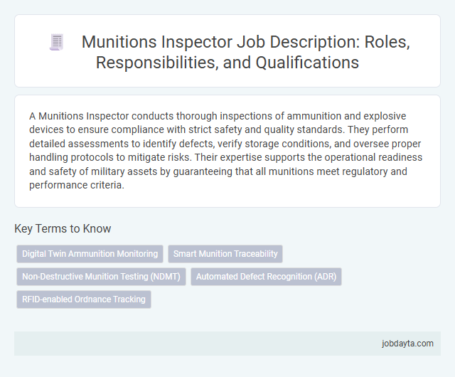 Munitions Inspector Job Description: Roles, Responsibilities, and Qualifications