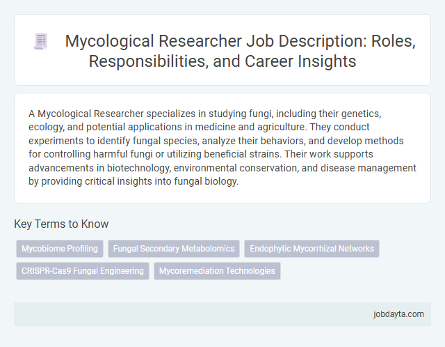Mycological Researcher Job Description: Roles, Responsibilities, and Career Insights