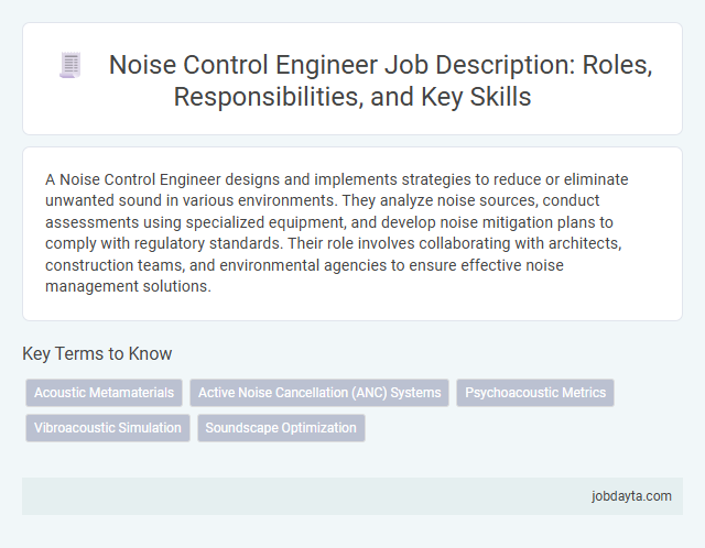 Noise Control Engineer Job Description: Roles, Responsibilities, and Key Skills