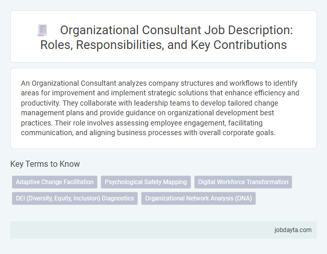Organizational Consultant Job Description: Roles, Responsibilities, and Key Contributions