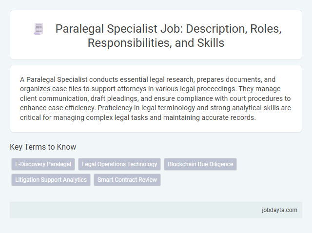 Paralegal Specialist Job: Description, Roles, Responsibilities, and Skills