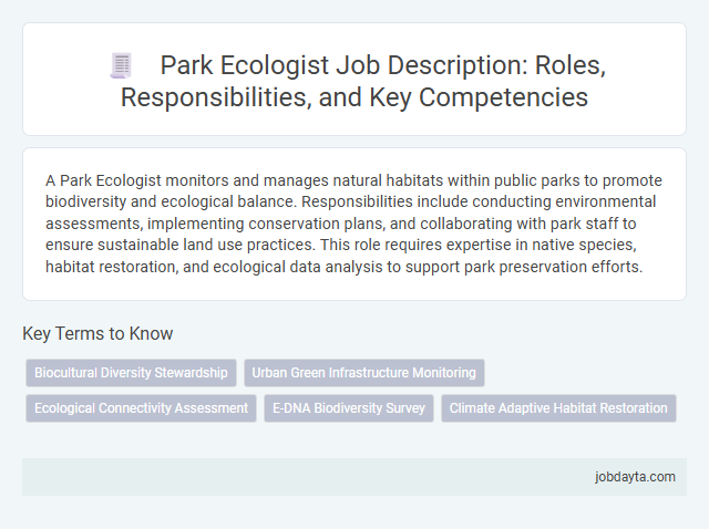 Park Ecologist Job Description: Roles, Responsibilities, and Key Competencies