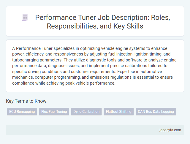 Performance Tuner Job Description: Roles, Responsibilities, and Key Skills