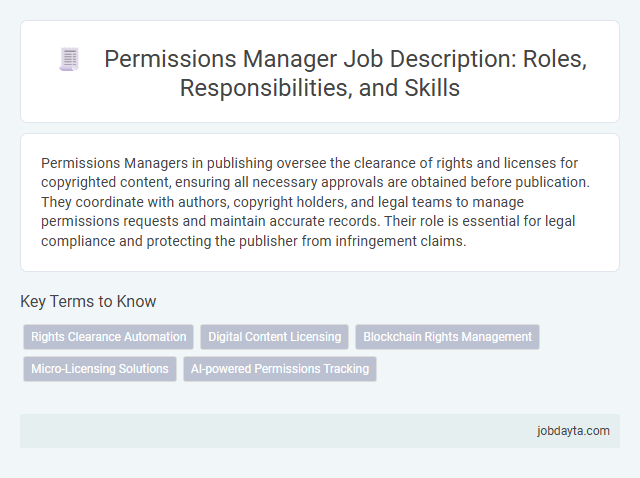 Permissions Manager Job Description: Roles, Responsibilities, and Skills