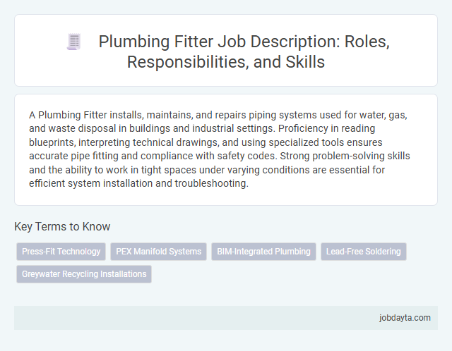 Plumbing Fitter Job Description: Roles, Responsibilities, and Skills