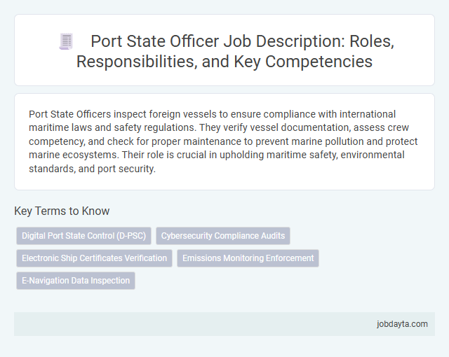Port State Officer Job Description: Roles, Responsibilities, and Key Competencies