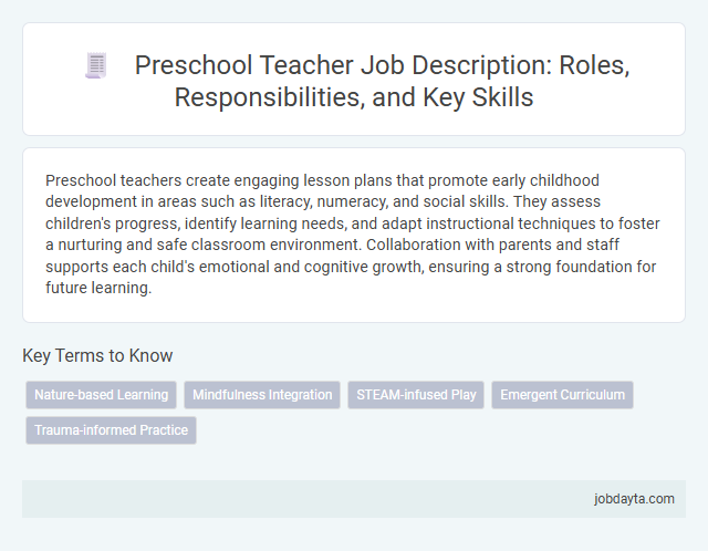 Preschool Teacher Job Description: Roles, Responsibilities, and Key Skills