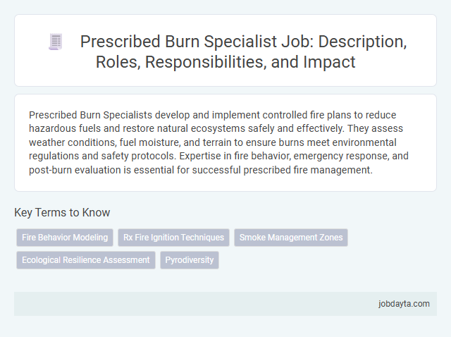 Prescribed Burn Specialist Job: Description, Roles, Responsibilities, and Impact