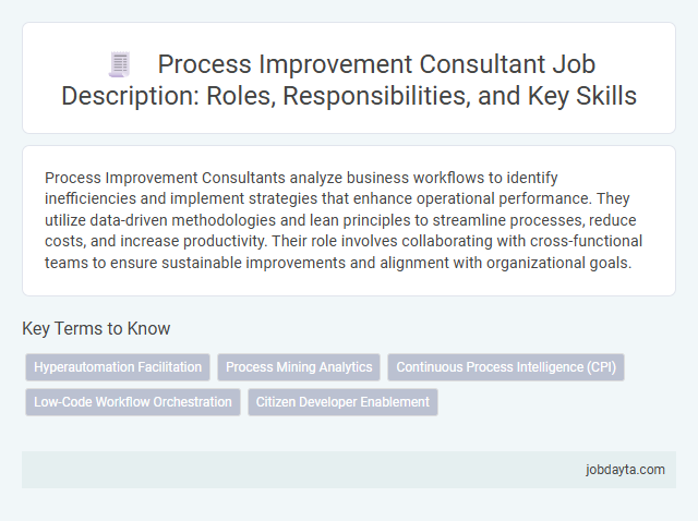 Process Improvement Consultant Job Description: Roles, Responsibilities, and Key Skills
