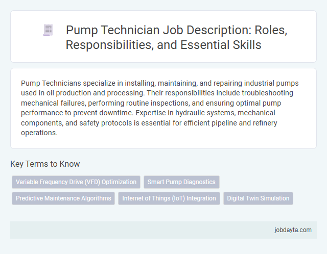 Pump Technician Job Description: Roles, Responsibilities, and Essential Skills