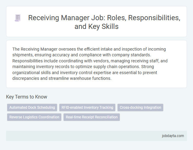 Receiving Manager Job: Roles, Responsibilities, and Key Skills