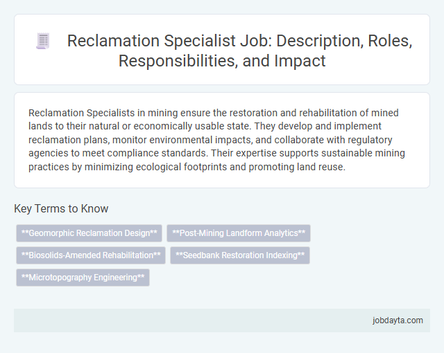 Reclamation Specialist Job: Description, Roles, Responsibilities, and Impact