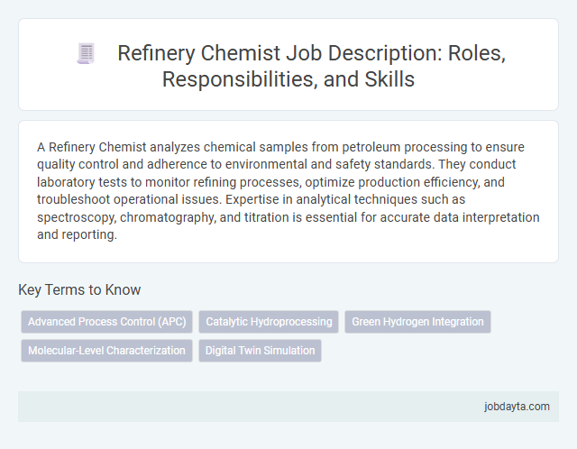 Refinery Chemist Job Description: Roles, Responsibilities, and Skills