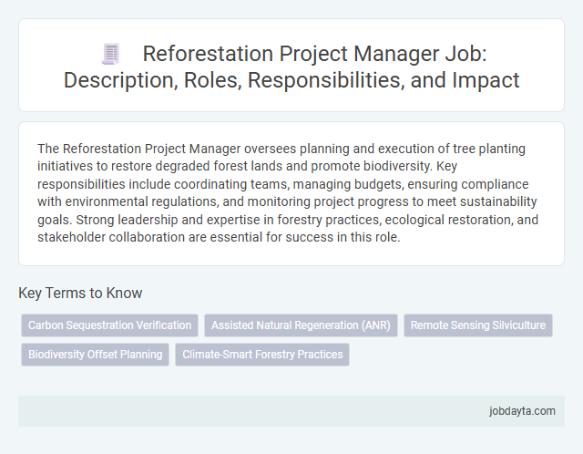 Reforestation Project Manager Job: Description, Roles, Responsibilities, and Impact