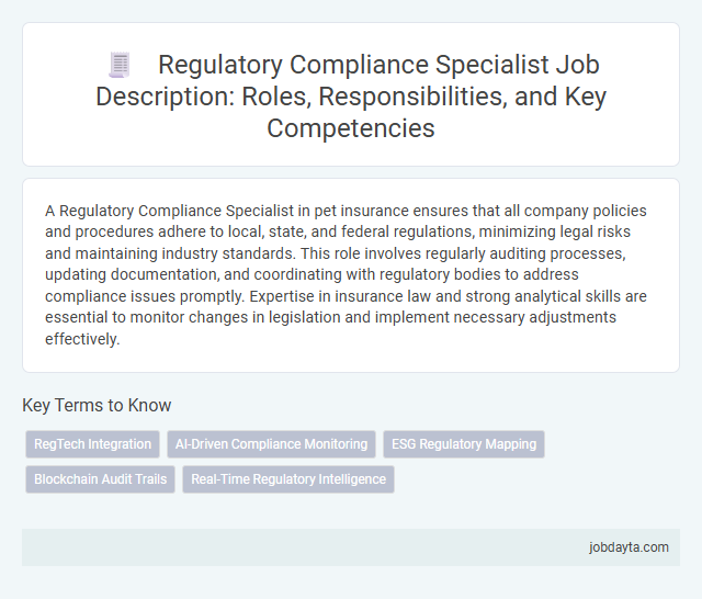 Regulatory Compliance Specialist Job Description: Roles, Responsibilities, and Key Competencies