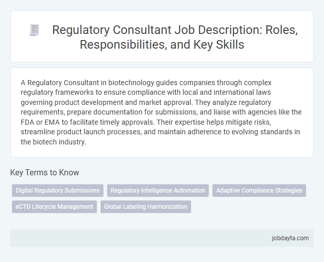 Regulatory Consultant Job Description: Roles, Responsibilities, and Key Skills