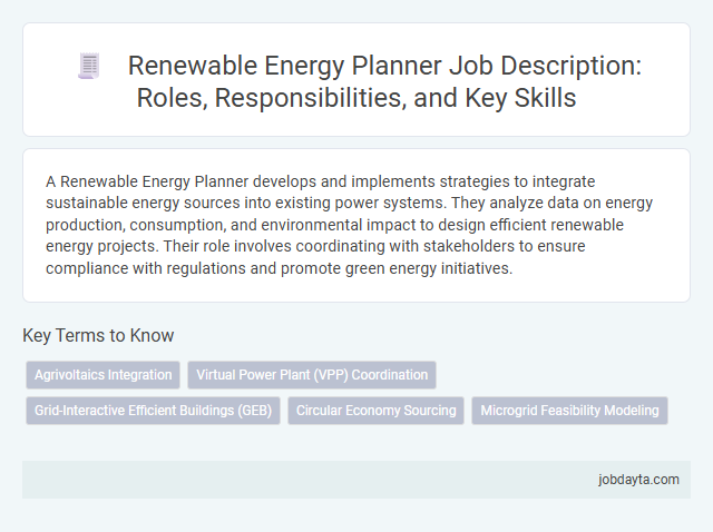 Renewable Energy Planner Job Description: Roles, Responsibilities, and Key Skills