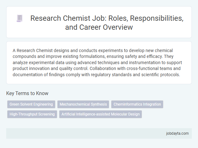 Research Chemist Job: Roles, Responsibilities, and Career Overview