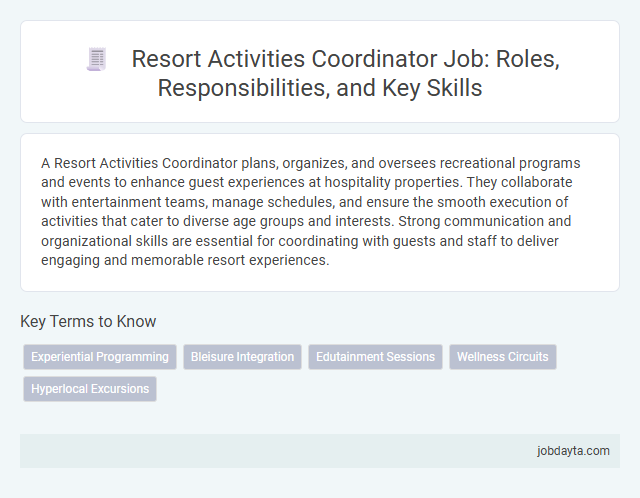 Resort Activities Coordinator Job: Roles, Responsibilities, and Key Skills