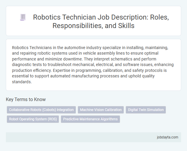Robotics Technician Job Description: Roles, Responsibilities, and Skills