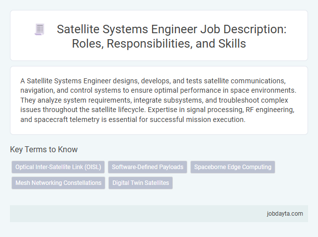 Satellite Systems Engineer Job Description: Roles, Responsibilities, and Skills