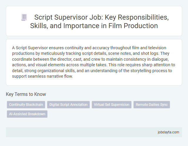 Script Supervisor Job: Key Responsibilities, Skills, and Importance in Film Production