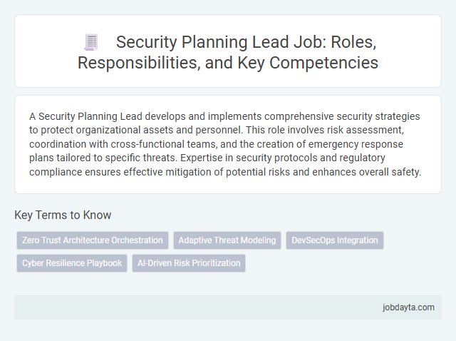 Security Planning Lead Job: Roles, Responsibilities, and Key Competencies